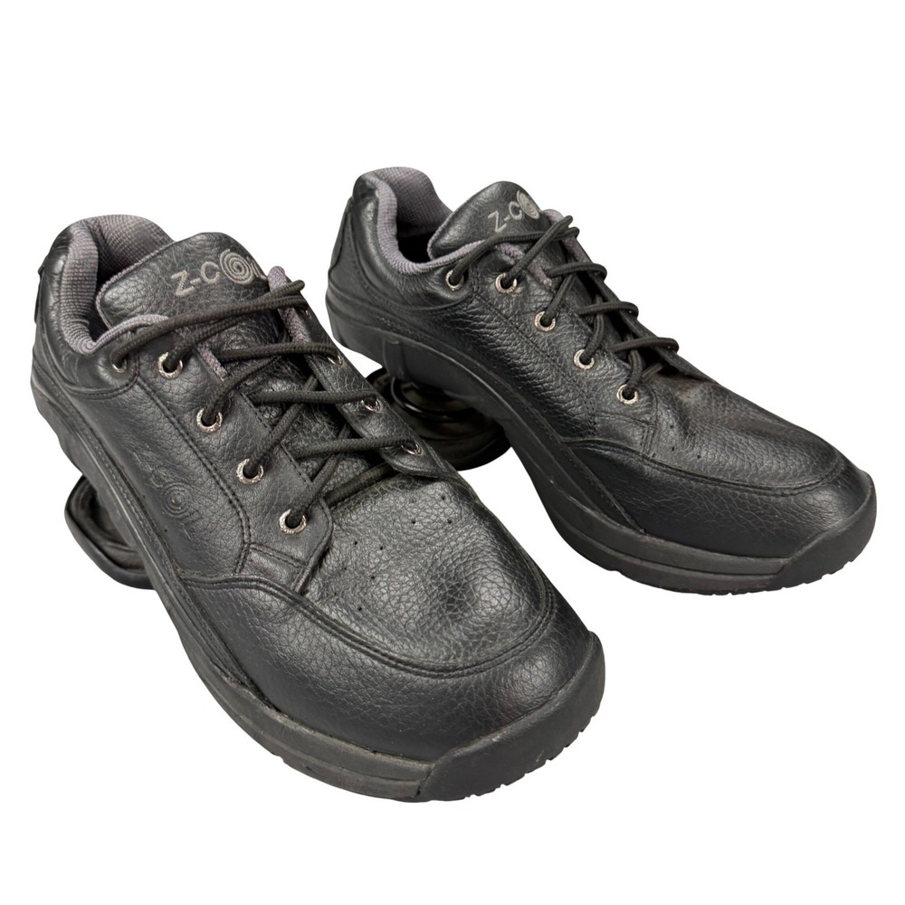Z-Coil Freedom Black Leather Orthotic Shoes Womens 10 Slip Resistant Sneakers